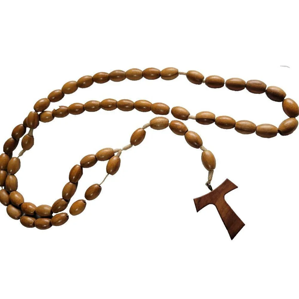 Catholic Wooden Rosary Large Chunky Prayer Beads